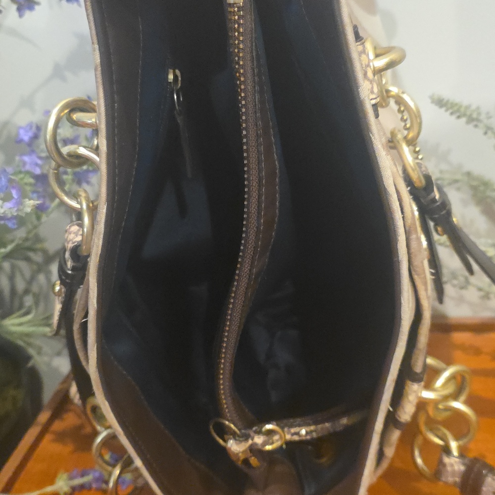 Coach Collette Snake Embossed Carry All - Picture 11 of 14